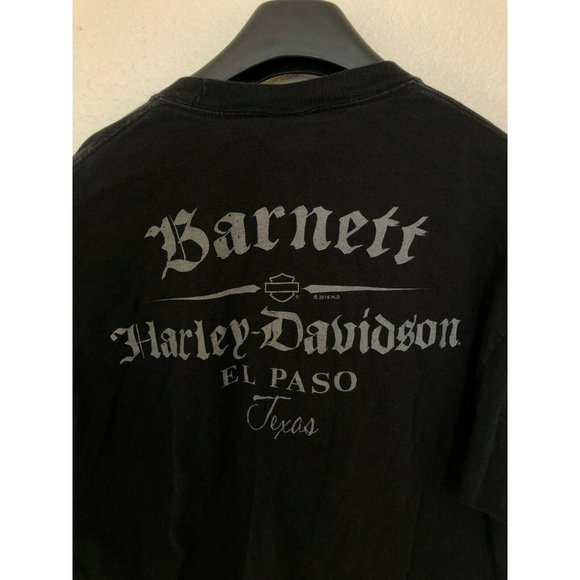 Harley Davidson Black Short Sleeve T Shirt Skeleton Handle Bar Design Men's XL - Picture 5 of 5